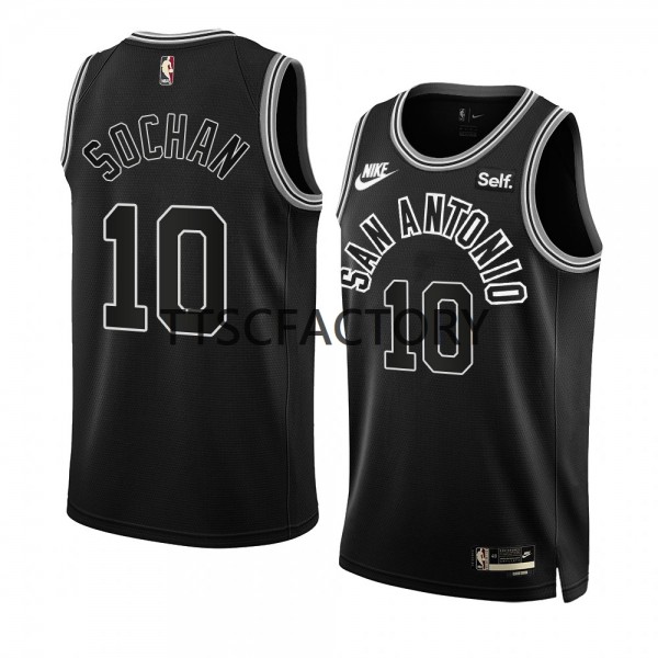San Antonio Spurs Trikot Jeremy Sochan 10 Nike 2022-23 Classic Edition Schwarz Swingman - Herren San Antonio Spurs Trikot Jeremy Sochan 10 Nike 2022-23 Classic Edition Schwarz Swingman - Herren